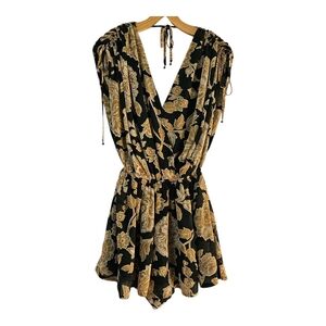 Dress Forum Romper Womens XS Floral Lined V-Neck